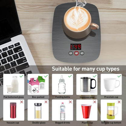 Mug Warmer, Electric Coffee Warmer for Desk, 3 Temperature Settings, Hot Plate for Cocoa, Tea, Milk, Auto Shut Off