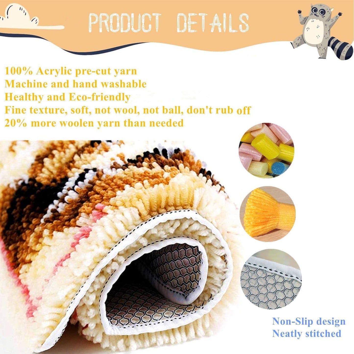 EMISTEM Latch Hook Kits for Adults - DIY Latch Hook Rug Kits, Crochet Kit for Beginners, Rug Making Kits with Printed Canvas, Gift Packaging.(Lighthouse and Sailboat, 20x15)