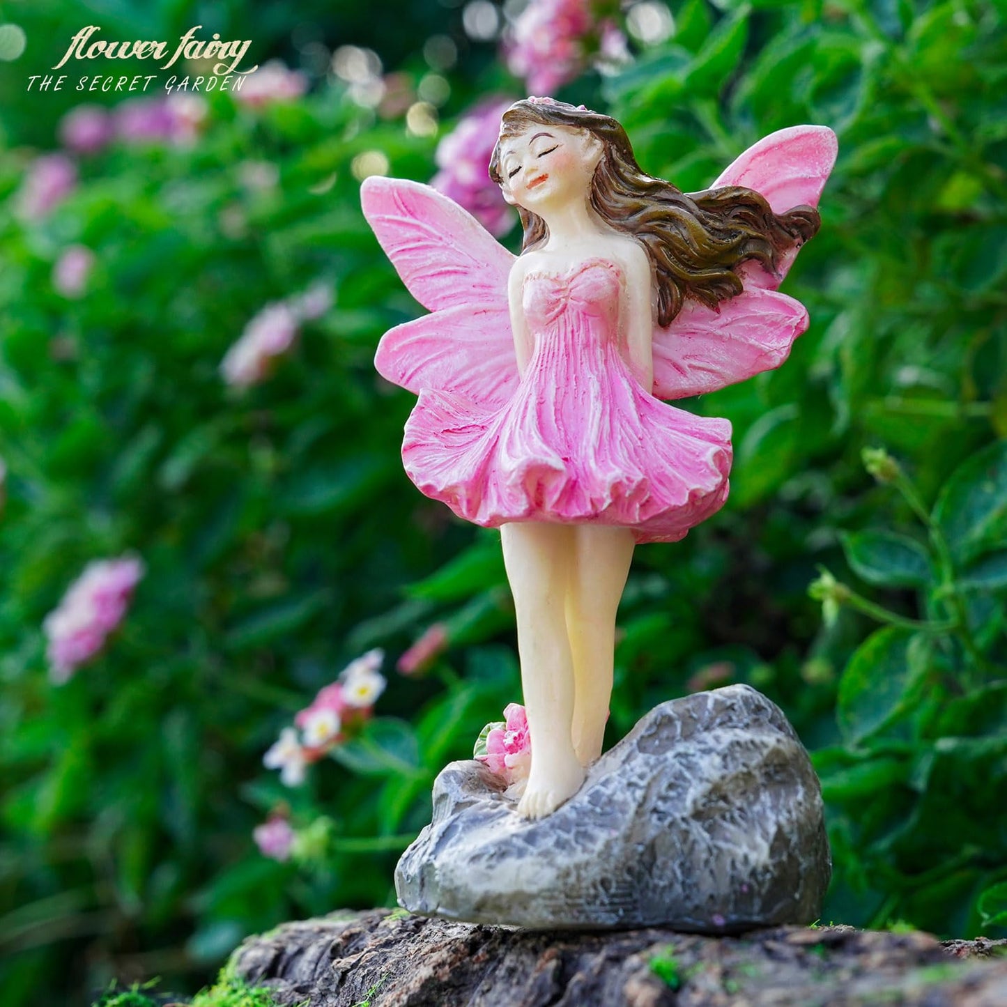 2-Piece Miniature Fairy Garden Accessories, Hand-Painted Resin Fairy Figurines for Gardens, Potted Plants, Lawn & Yard Decor, Ideal for Terrariums, Best Gift for Garden Lovers