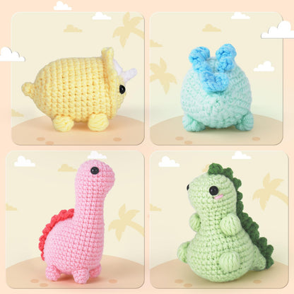 Crochetta Crochet Kit for Beginners, Crochet Starter Kits for Adults, Amigurumi Craft Knitting Crocheting Kits with Step-by-Step Video Tutorials, 6 Pc Hanging Potted Plants Family(40%+ Yarn