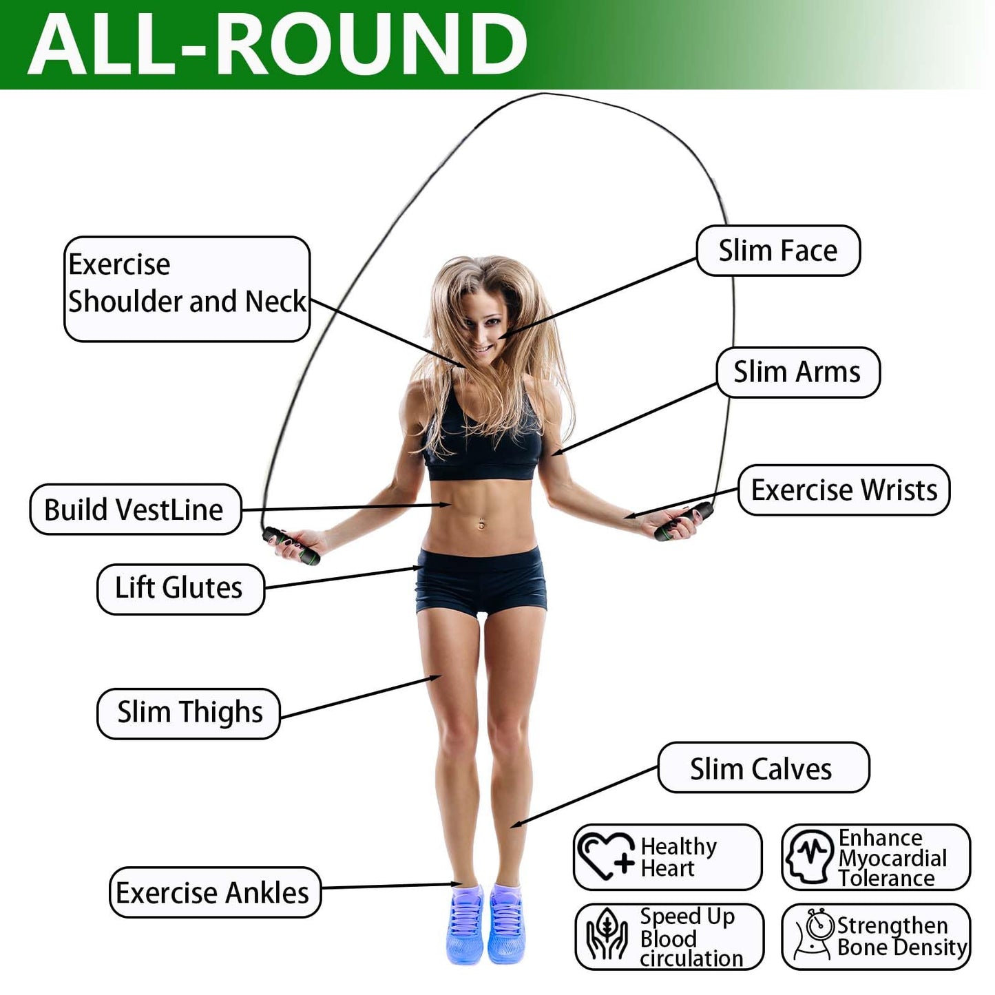 Adjustable Weighted Jump Rope, 9ft Long Tangle-Free Rapid Speed Jumprope for Exercise Calisthenics Fitness Jumping Skipping Double Dutch Boxing Crossfit, Workout Stuff for Women Men Kids Adult