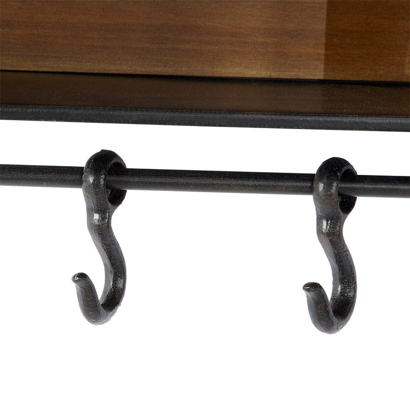 Deco 79 Industrial Metal Wall Hook, 23"W x 14"H, Brown