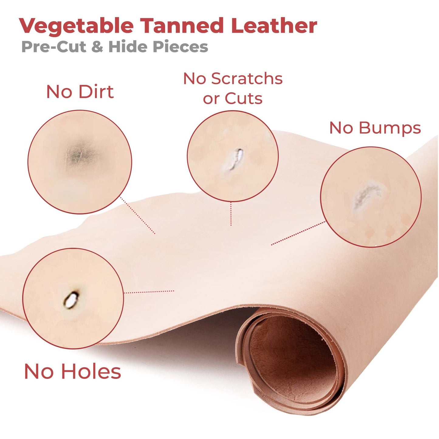 European Leather Works 7-8 oz (2.8-3.2mm) Thickness Weight Pre-Cut 20-25 SQ FT Side Vegetable Tanned Leather Cowhide Grade AB Full Grain Leather for Tooling, Carving, Engraving, Molding