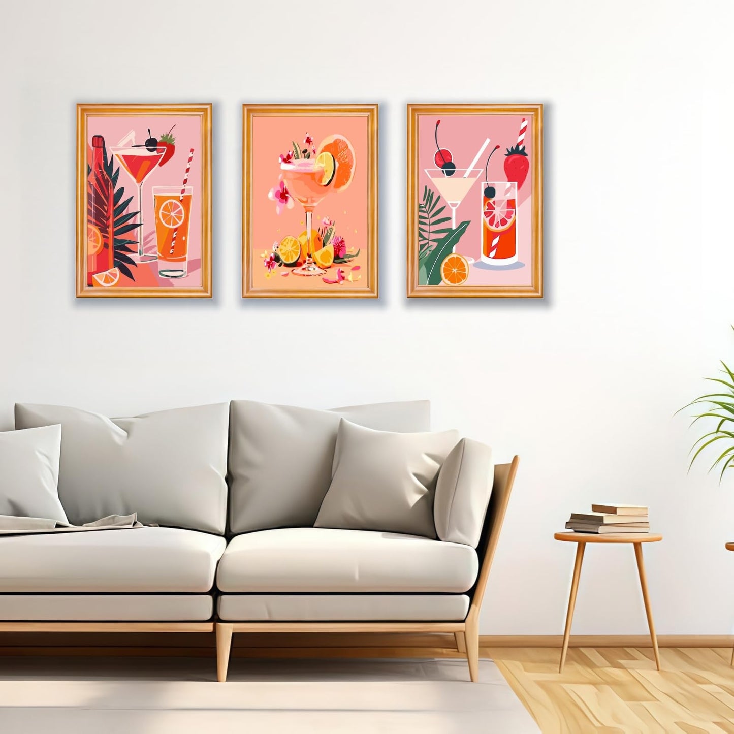 Mosaflare 6 Pack Painting by Numbers Kit for Beginner, Cocktail Adult Paint by Number Kits on Canvas, DIY Acrylic Oil Easy Paint by Number for Home Wall Decor 8X12 inch (Without Frame)