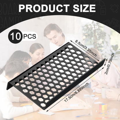 Yalikop 10 Pcs Trading Card Risers for Display Case Acrylic Modular Display Risers for Cardshow Vendor Sport Card Board Game (Honeycomb)