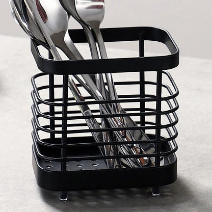Stainless Steel Kitchen Utensil Holder, Countertop Drying Caddy, Rust-Proof Cutlery Drainer for Kitchen Utensils