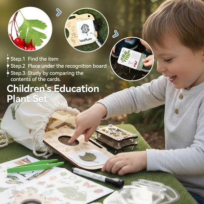 Flower Press Kit for Kids, Nature Exploration Toys with Plant ID Cards & Drawing Board, Outdoor Explorer Kit with DIY Bouquet Preservation & Dried Flower Art | Ideal Gift for Nature & Craft Lovers