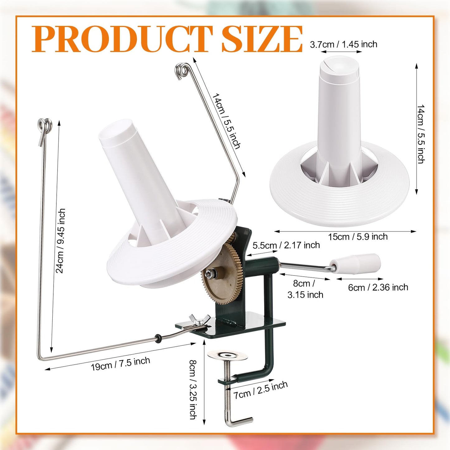 Lasnten Large Capacity Yarn Winder Swift Hand Operated Cake with Thread Cutter Scissor Wooden Yarn Swift for Crocheting Spinner Arts Crafts Knitting Accessories