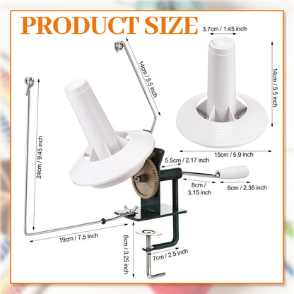 Lasnten Large Capacity Yarn Winder Swift Hand Operated Cake with Thread Cutter Scissor Wooden Yarn Swift for Crocheting Spinner Arts Crafts Knitting Accessories