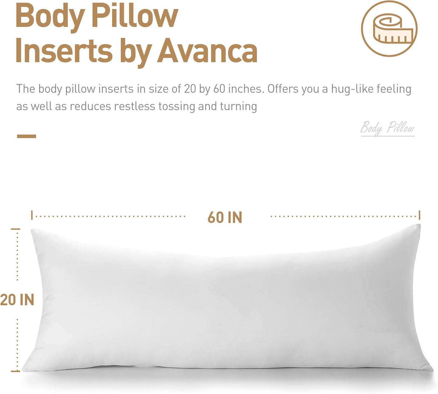 ACANVA Soft Long Body Pillow for Side Sleepers - Perfect for Adults and Expecting Mothers