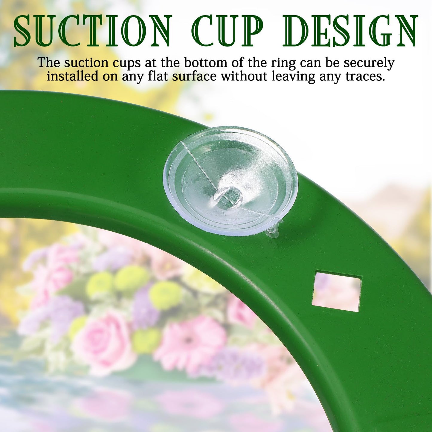 Sewroro 12-Inch Floral Foam Ring with Mud Block and Suction Cups for DIY Wedding Car Decoration Floral Arrangements and Wreath Making