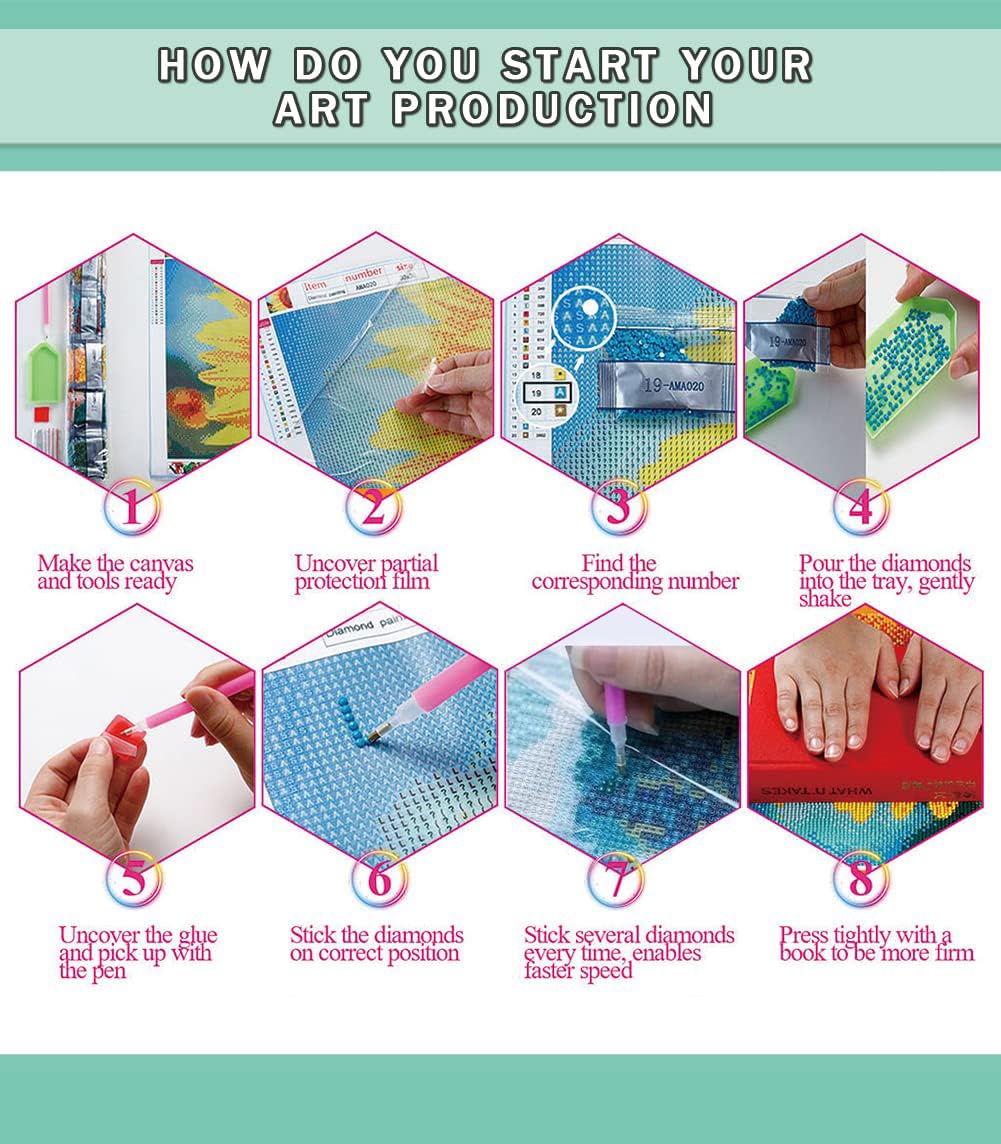 DOTSOPS Diamond Painting Kits Art Adults Painting Kit Crafts DIY 5D Diamond Art Packs Kits Full for Adults Beginner Home Wall Decoration Gift 11.8x15.7 Inches (6 Pack Cat Dog)