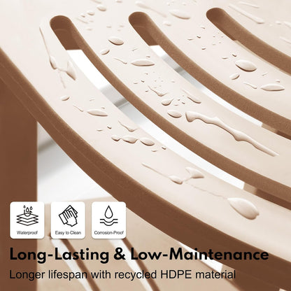 Corner Shower Stool for Inside Shower, HDPE Outdoor Side Table with 2-Tier Storage, Non-Slip Feet, White