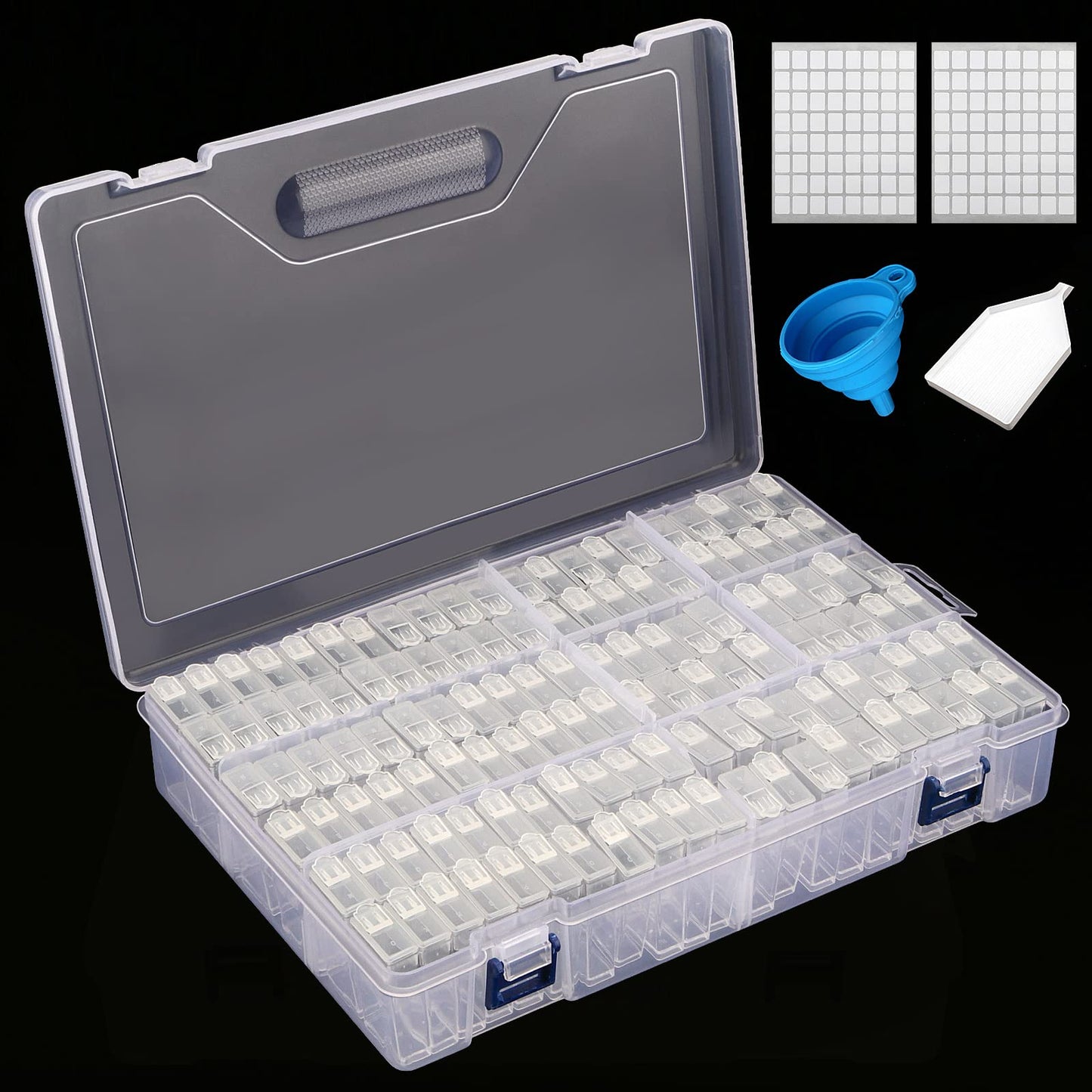 MANCHAP 120 Grids Diamond Storage Containers, Art Craft Beads Organizer Box for Beads, Rhinestones, Painting