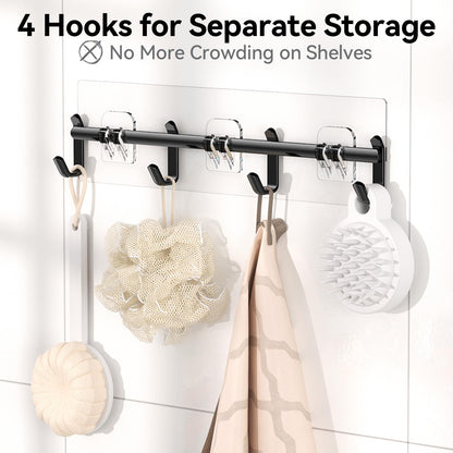 YASONIC Shower Caddy, 100% Rustproof Shower Shelves for Inside Shower, No Drilling Bathroom Organizers and Storage, 6 Pack Large Capacity Bathroom Shelves for Kitchen & Home Decor