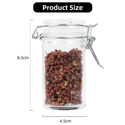 Homelike Style 2.3 oz Small Glass Stash Jars with Labels, 12 Pack Mini Spice jars with Airtight Seal, Empty Spice Bottles with Silicone Rubber Gasket for Herb Tea Seasoning Storage