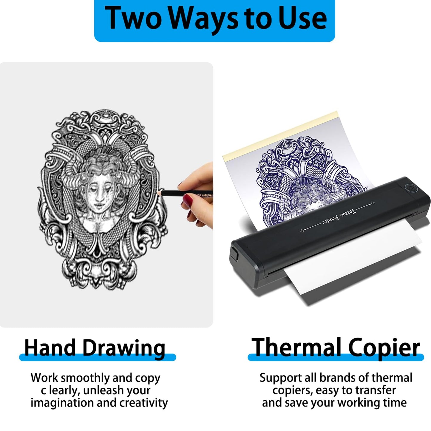 Tattoo Stencil Paper 100 Sheets, A4 4-Layer Thermal Transfer Sheets for Tattooing, Premium Carbon Tracing Supplies