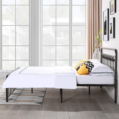 VECELO Full Size Metal Platform Bed Frame with Headboard and Footboard, Mattress Foundation with Steel Slat Support/No Box Spring Needed/Easy Assembly, Dark Copper