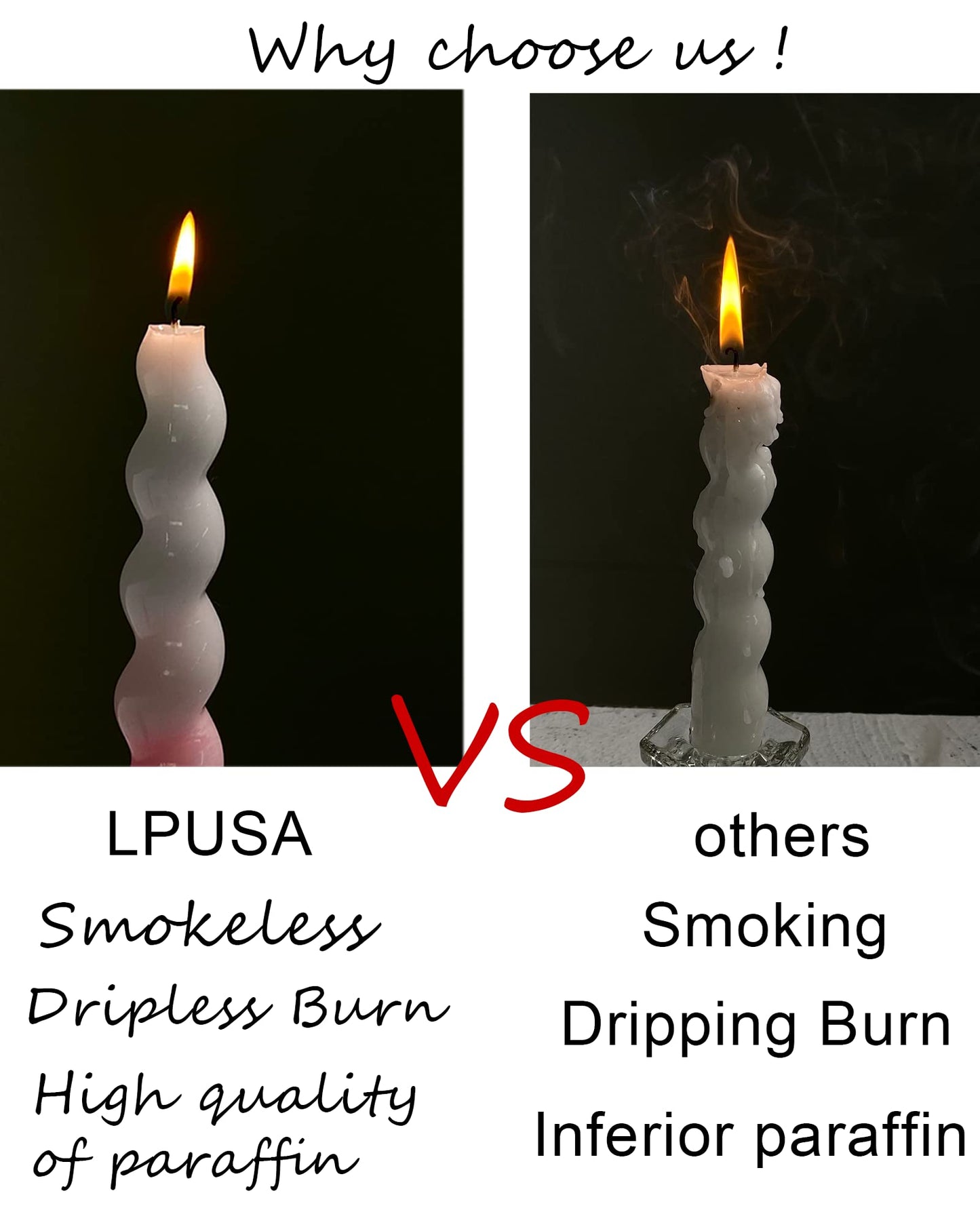 LPUSA Hunter Green Spiral Taper Candles Twisted Candlefor Holiday Wedding Party Wax Unscented Dinner Candle Dripless,Christmas Gift,4pcs（7.5" Hunter Green）