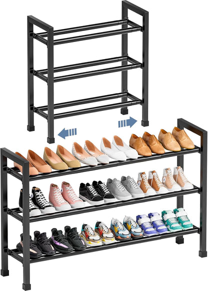 19- 43 3 3 Closet, Mavivegue Adjustable Shoe Rack, Adjustable Length, Tier Expandable Shoe Rack for Entryway, Shoe