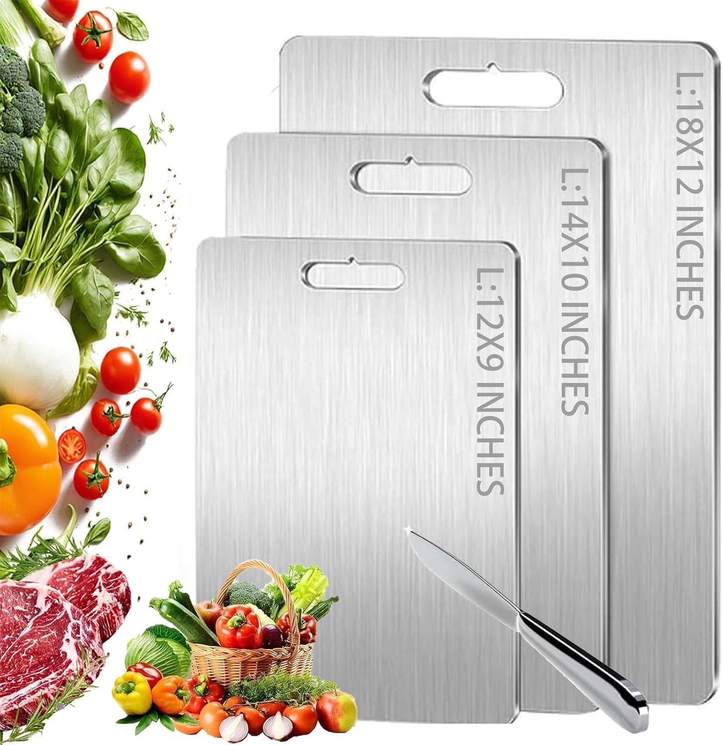 Board,100% 2025 (14"L 10"W) Titanium Cutting Pure Titanium Cutting Boards for Kitchen, New Double Sided Food-Grade