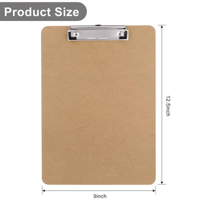 Macroclo Wood Clipboards 40 Pack, Letter Size Hardboard Clip Board 8.5x11 for Classroom, Students, Kid, A4 Standard Size 9" x 12.5" with Low Profile Clip, Office & School Supply
