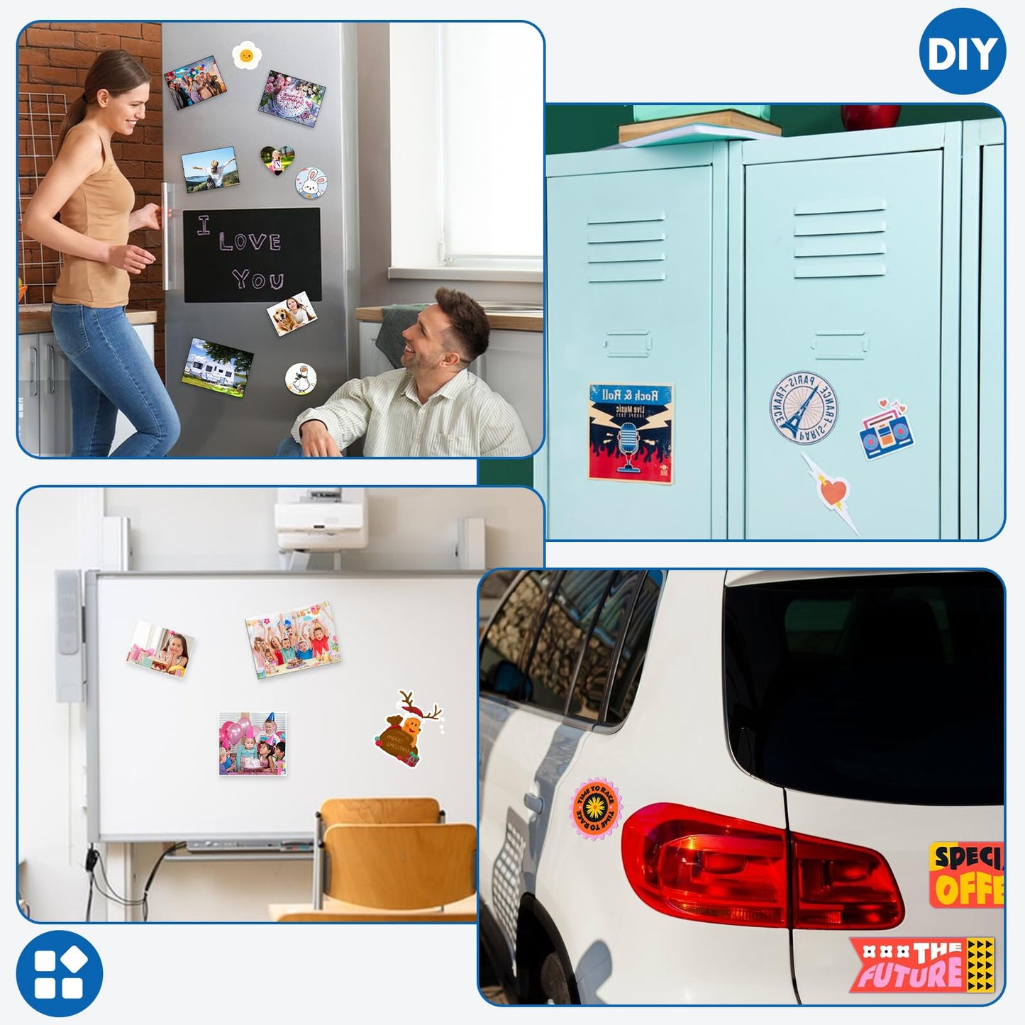 DIYMAG Printable Magnetic Sheets, Flexible Magnet Sheets Glossy Non Adhesive Magnetic Paper for Inkjet Printer Photo DIY Crafts 8.5 x 11 Inch 15Pcs