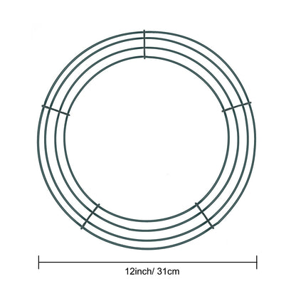 Sumind 3 Pack 12 Inch Green Wire Wreath Frame Metal Wreath Form Round Wire Frame for Christmas Weddings Decor DIY Crafts Floral Projects Home Front Door Garden Outdoor Arrangements Holiday