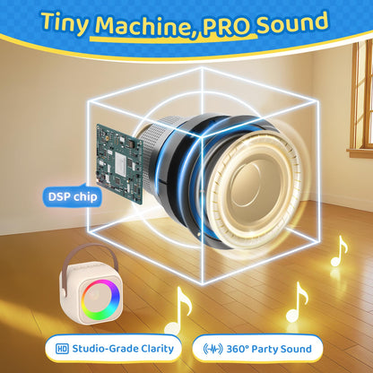 Jeefu Karaoke Machine for Kids, Toys for 3-12 Years Old Girls Gifts, Kids Karaoke Microphone Machine Toy, Best Fun Christmas Birthday Gifts for 5 6 7 8 9 10 11 Years Teens Girl Boys Beige 2 Mic