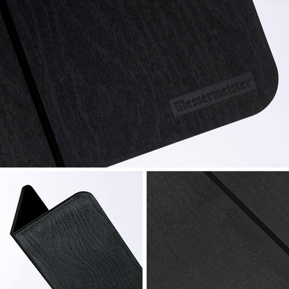 Messermeister Adventure Chef Folding Cutting Board, Black Faux Wood, Durable TPE, Compact & Portable, 10.75 x 9.5”