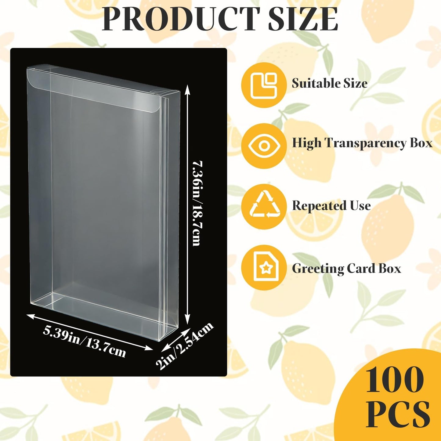 WOPPLXY 70 Pcs Clear Favor Boxes, 7.3 x 5.3 x 2 Inch Clear Gift Boxes, Rectangle PVC Transparent Gift Box for Packaging Dessert, Candy, Wedding, Halloween, Christmas, Valentine's Gift