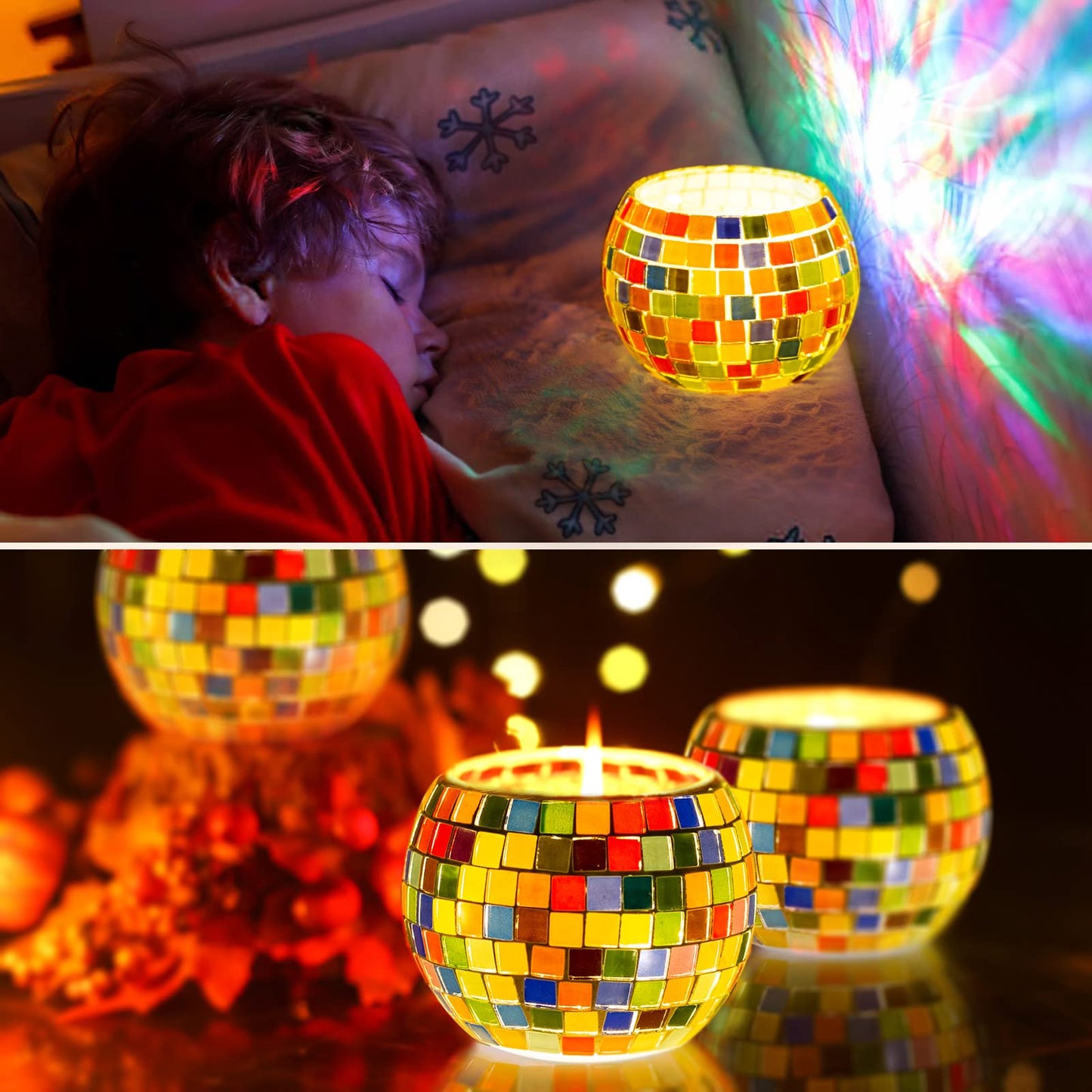 Glass Mosaic Candle Holder Kit - DIY Mosaic Kits for Adults & Crafts for Girls 8-12 - Arts and Crafts for Kids, Tealight Candle Holder for Home Decor, Birthday Gifts for Kids Ages 6 7 8-12
