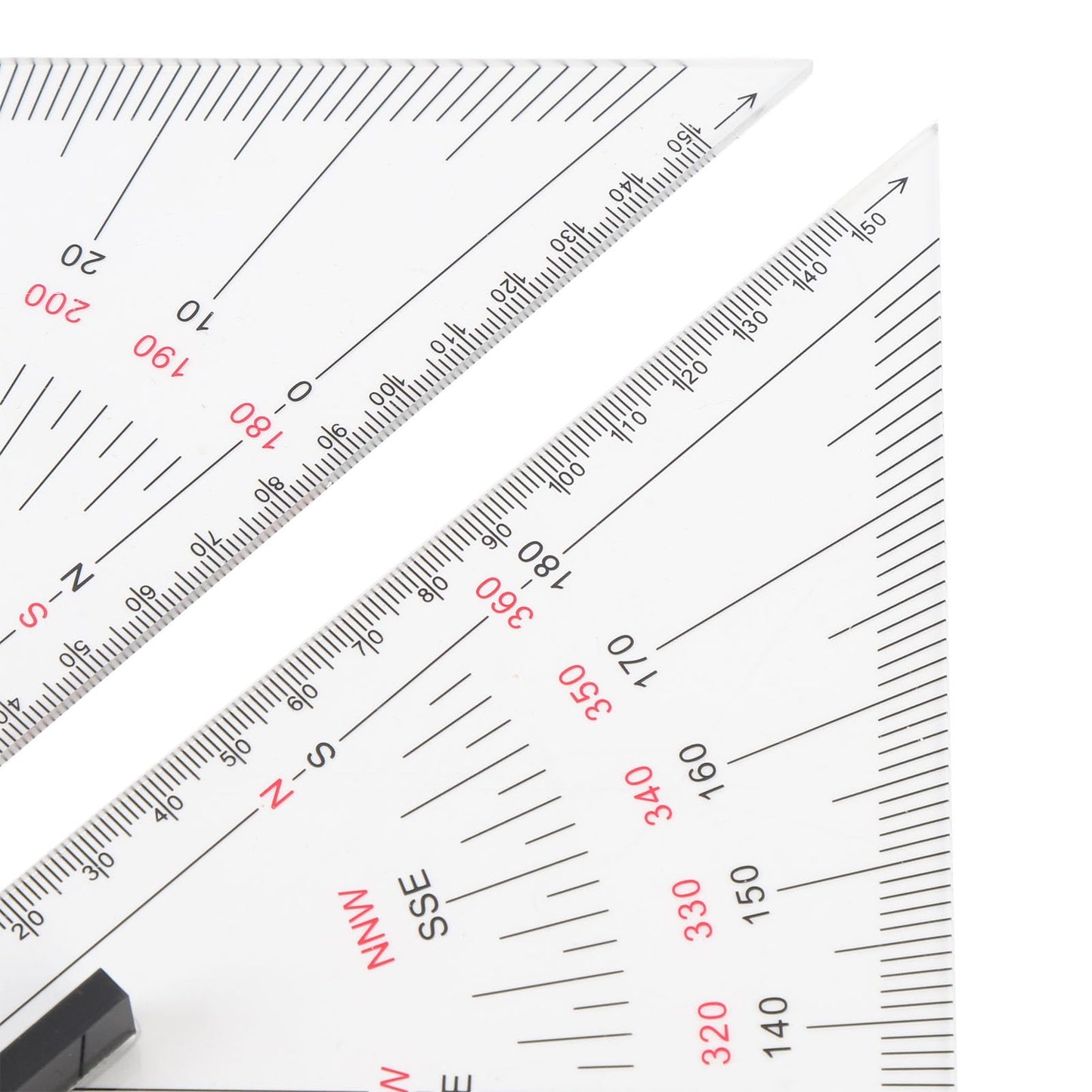 2pcs Chart Drawing Triangle Ruler, 11.81in Course Triangle Positioning Triangle Boat Architectural Stationery Navigation Plotting Kit for Training Purposes Maritime