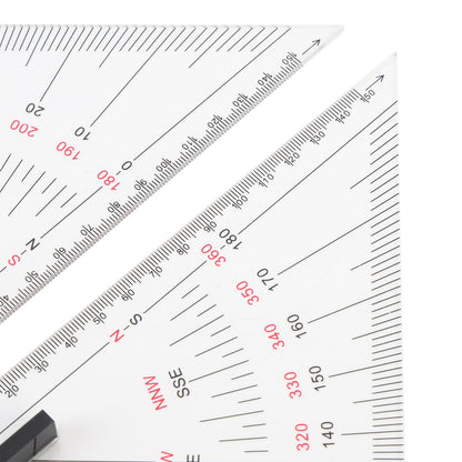 2pcs Chart Drawing Triangle Ruler, 11.81in Course Triangle Positioning Triangle Boat Architectural Stationery Navigation Plotting Kit for Training Purposes Maritime