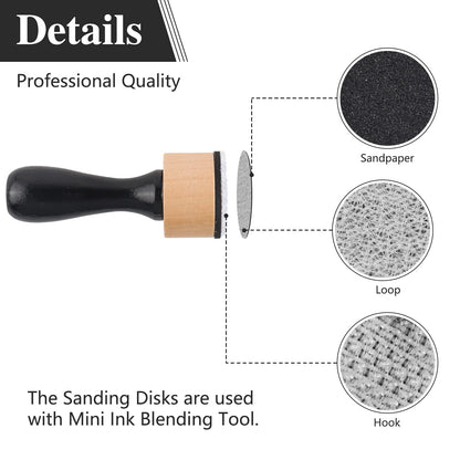 129PCS Mini Ink Blending Tool Set ,Include 3PCS Mini Ink Blending Tools and 86PCS Replacement Foam Pads Drawing Distressing Blending,40PCS Medium-Grit Sandpaper Sanding Disks for sanding & distressing