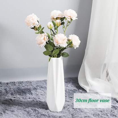 JIIPOREGJ Floor Vase Accessories Large Floor Vase,White Ceramic Vase,Handcrafted,Sophisticated Vessel for Decorative Branches and Dried Flowers,White30Cm