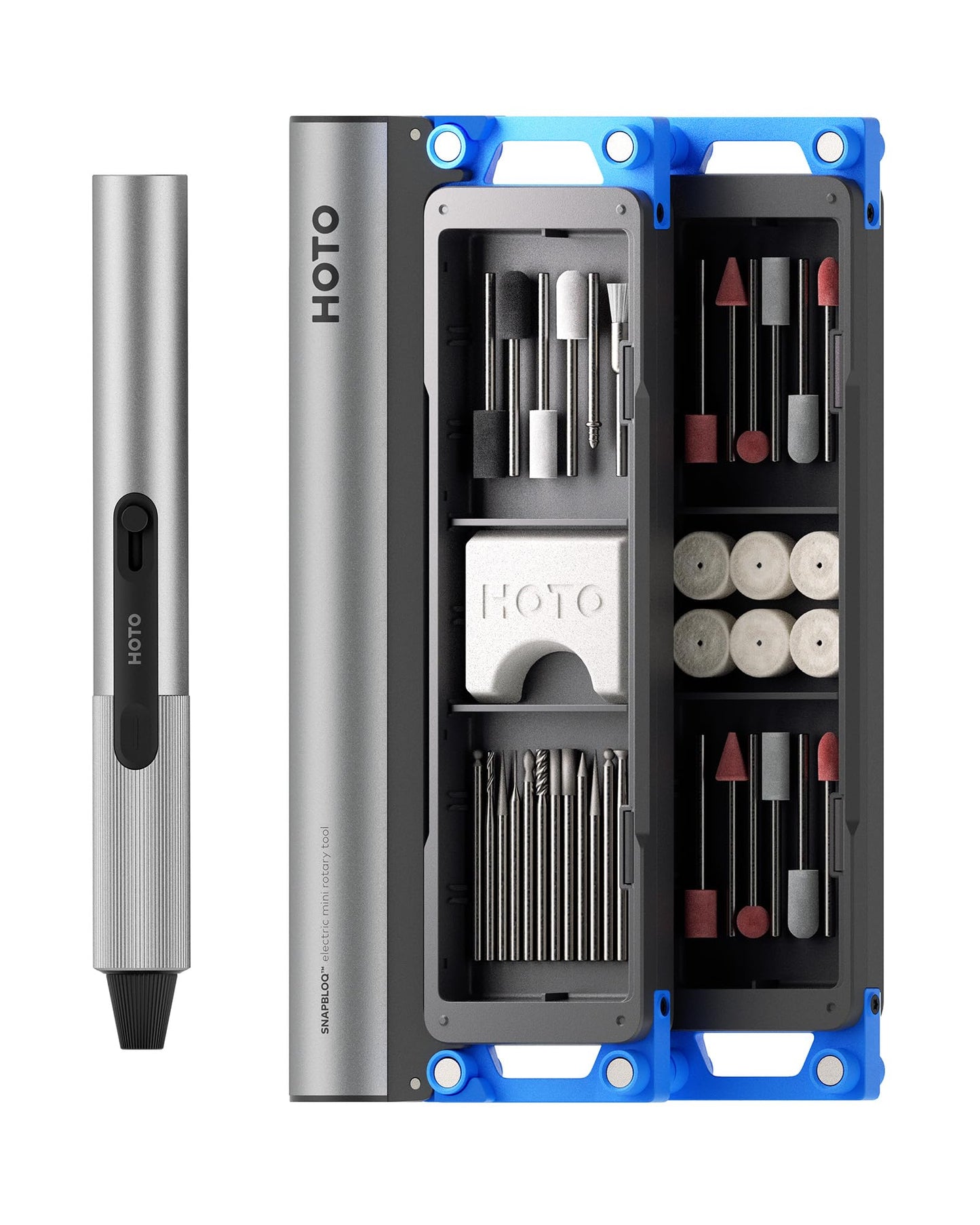 HOTO SNAPBLOQ R-A04 Mini Rotary Tool Kit, Cordless or Corded, Brushless Precision Engraving Pen, 22000RPM Variable Speed, 38 Accessories for 3D Printer Sanding, Polishing, Drilling, Carving DIY Craft