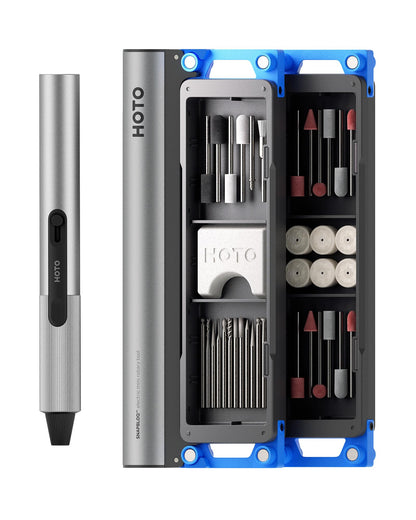 HOTO SNAPBLOQ R-A04 Mini Rotary Tool Kit, Cordless or Corded, Brushless Precision Engraving Pen, 22000RPM Variable Speed, 38 Accessories for 3D Printer Sanding, Polishing, Drilling, Carving DIY Craft