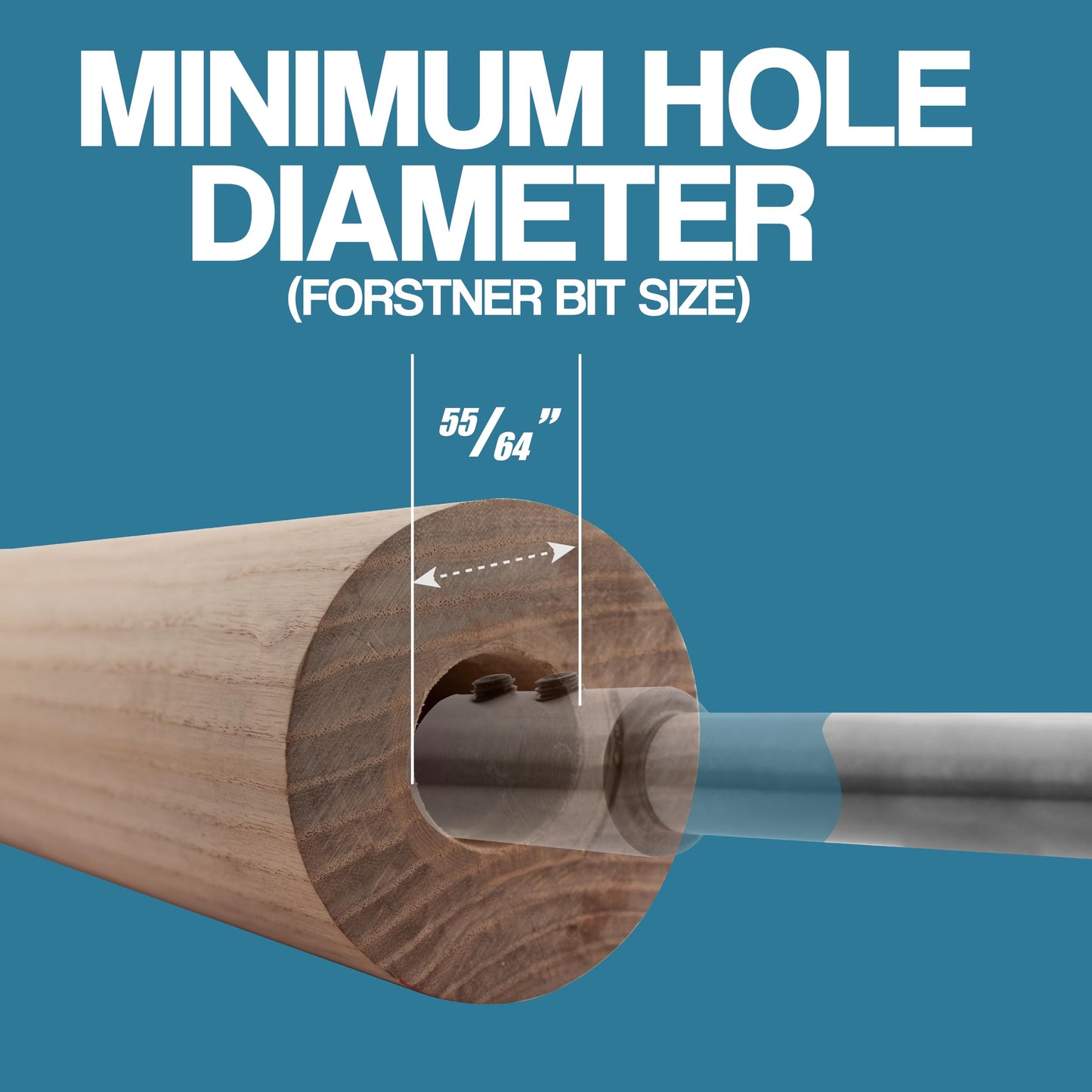 Fulton 6 inch Long Forstner Bit Extension for Adding Over 5-5/8 inches of Drilling Depth to Your Forstner Bit. for Wood Turners, Furniture, Carpentry and Construction