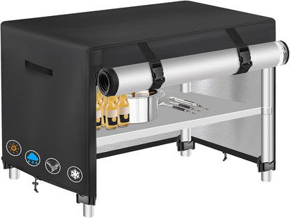 PC3401S PC3401B, 40 inch 40"L 24"W 32"H Outdoor Prep Table Cover with Split Zipper for Royal Gourmet Cart Flattop