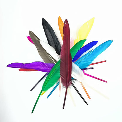 Bulk 28 pcs Natural White Goose Feathers,Long 10-12 inch (25-30cm) for Pen DIY Crafts,Wedding Centerpieces,Angel Wings,Parties (White)