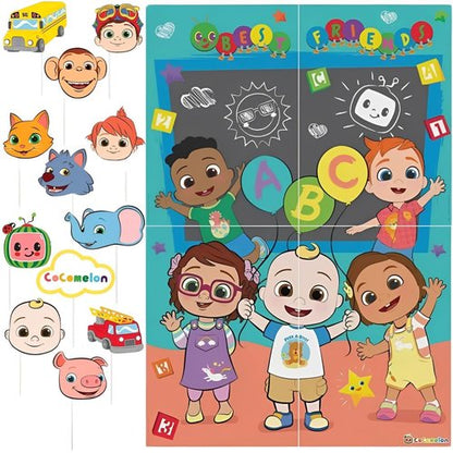 amscan Cocomelon Scene Setters® with Photo Props - 27.8" x 40" | Assorted Design | 1 Set of 16 Pcs.
