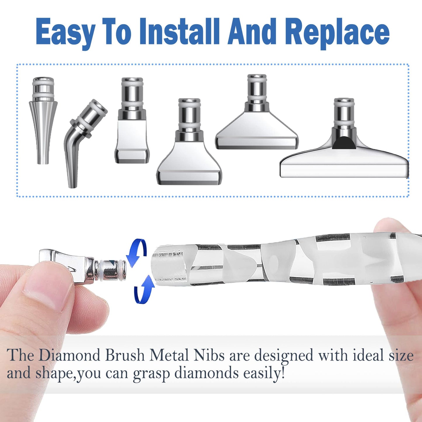 Heyseri Diamond Painting Pens, “Classic Wax Stylus” Diamond Art Pen, Gem Painting Tools Accessories, Gem Art Pen with Metal Tips for 5D Craft Nail
