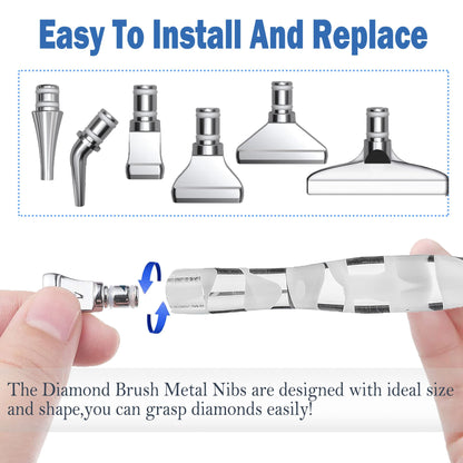 Heyseri Diamond Painting Pens, “Classic Wax Stylus” Diamond Art Pen, Gem Painting Tools Accessories, Gem Art Pen with Metal Tips for 5D Craft Nail