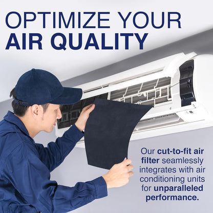 Cut To Fit Air Filter - Carbon Pad Pre Filter for Air Purifiers, Furnace Filters, 1/6" thick, 16" x 48" - 2 Pack