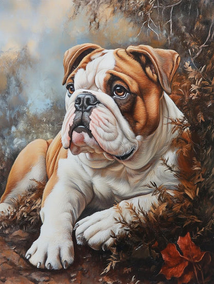 5D English Bulldog Diamond Art 12x16 Inch Full Drill Diamond Painting Kits for Adults & Beginners - DIY Art Crafts for Relaxation and Home Wall Decor 157A