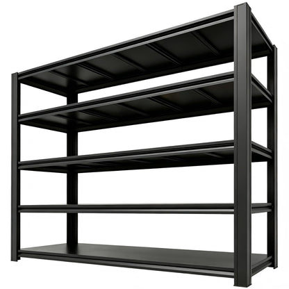 KIFDYTH 62" Wide Heavy Duty Garage Shelving Units, 3500 LBS Storage Shelves, Black Metal Garage Shelves, Large Storage Rack,Industrial Shelving for Shop,Warehouse,Basement(84" H×62W×24.05D)
