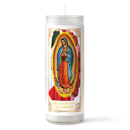 Alumenza 3 Pack Virgen de Guadalupe Candle in Glass Jar 90 Hours– Paraffin Wax, Clean Burning Unscented | Large & Tall Devotional Prayer Pillar Candles for Home, Memorial, Rituals