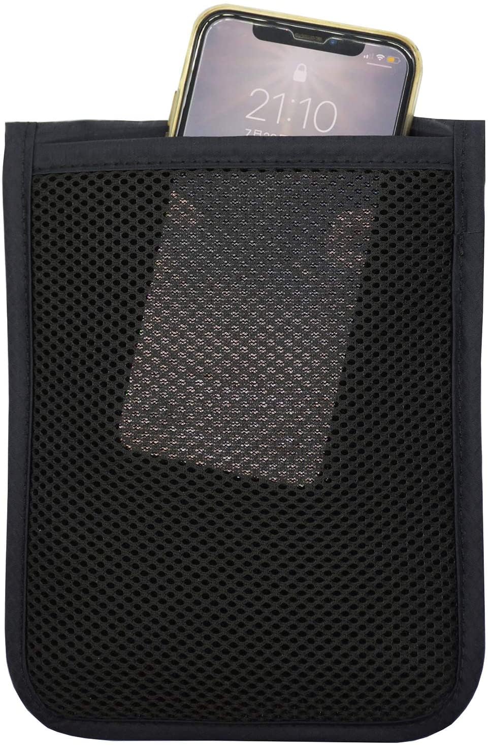 RFID Blocking Stash Neck Wallet, Passport Holder Travel Pouch for Women Men - Black