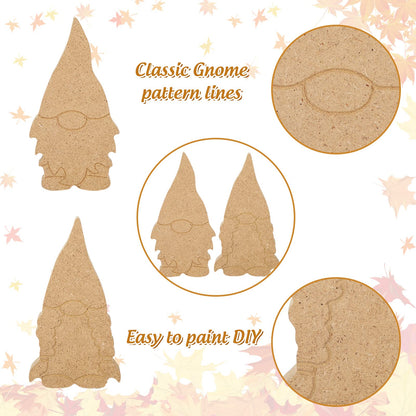 Whaline 10Pcs Tiered Tray Decor Unfinished Gnome Wooden Cutouts with Line Boy & Girl Gnome Table Wooden Signs DIY Freestanding Craft for Home Kitchen Office Classroom Decor DIY Art Craft